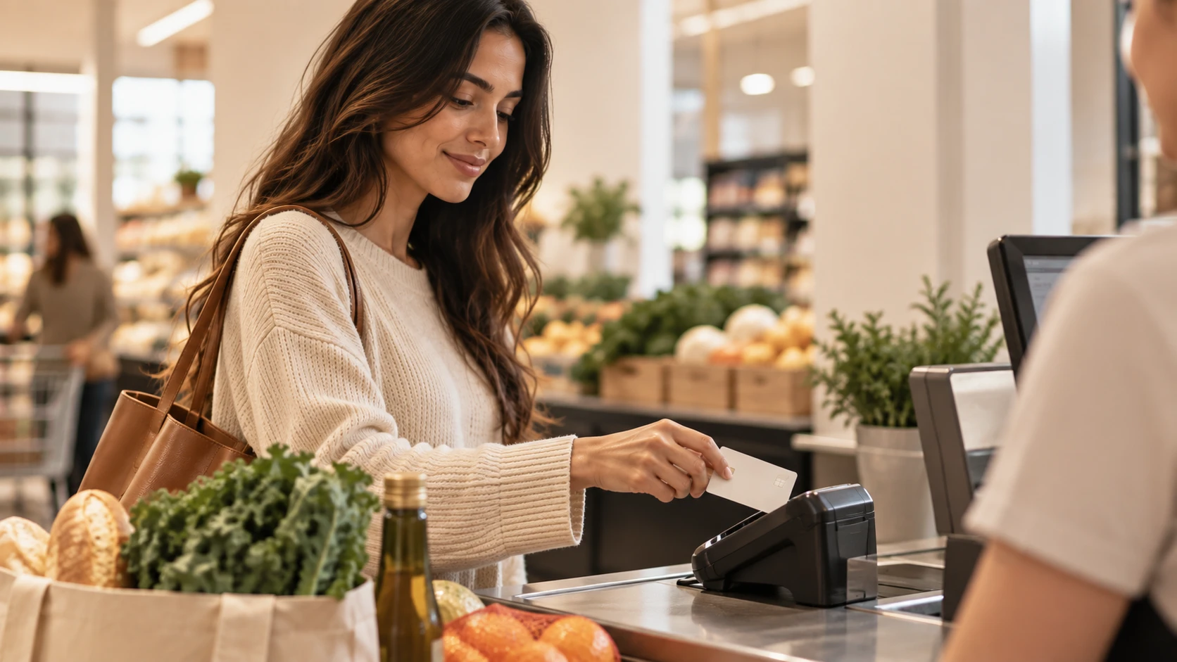 Woman Paying With Card