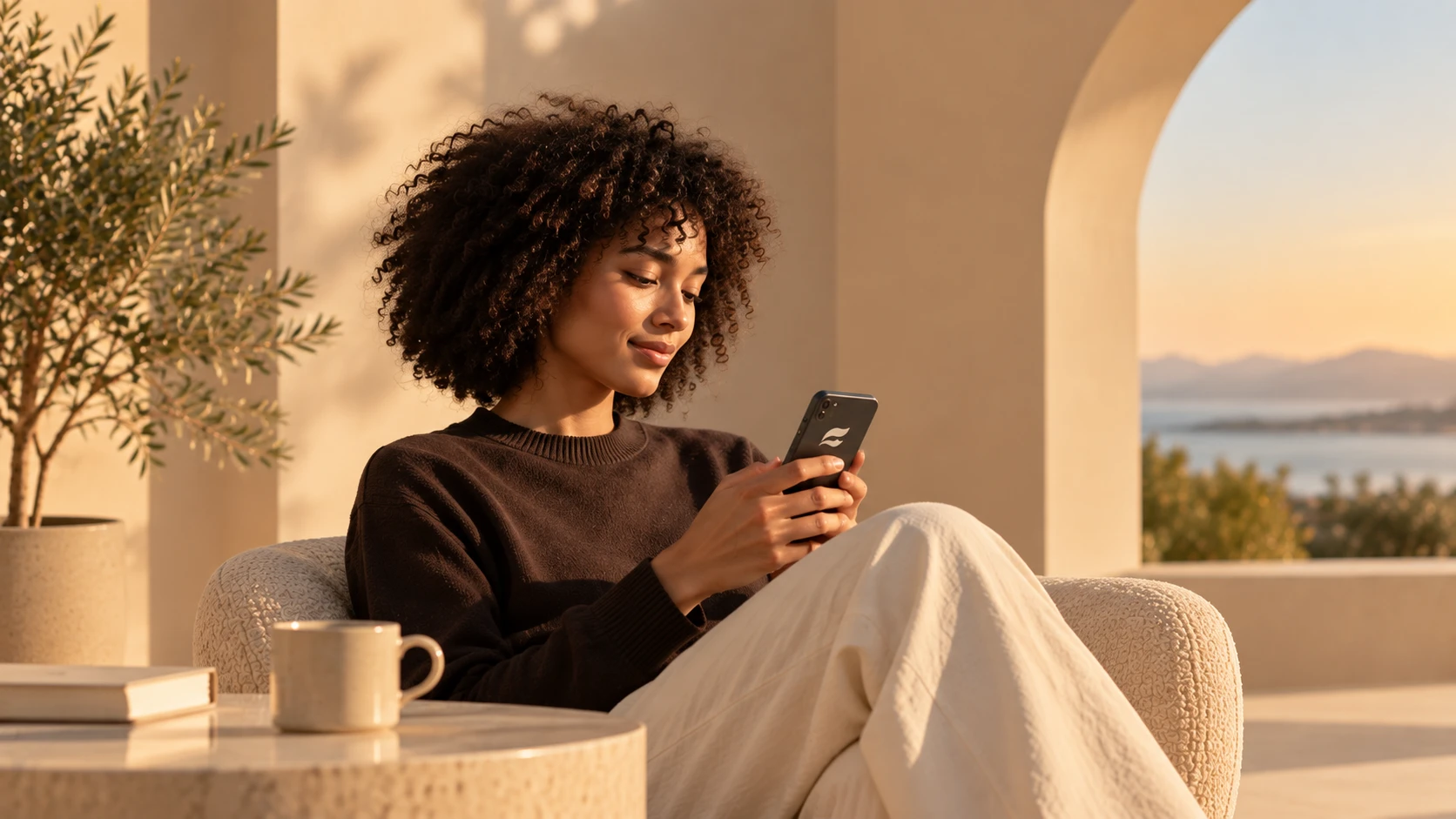 Woman Using Purefi App