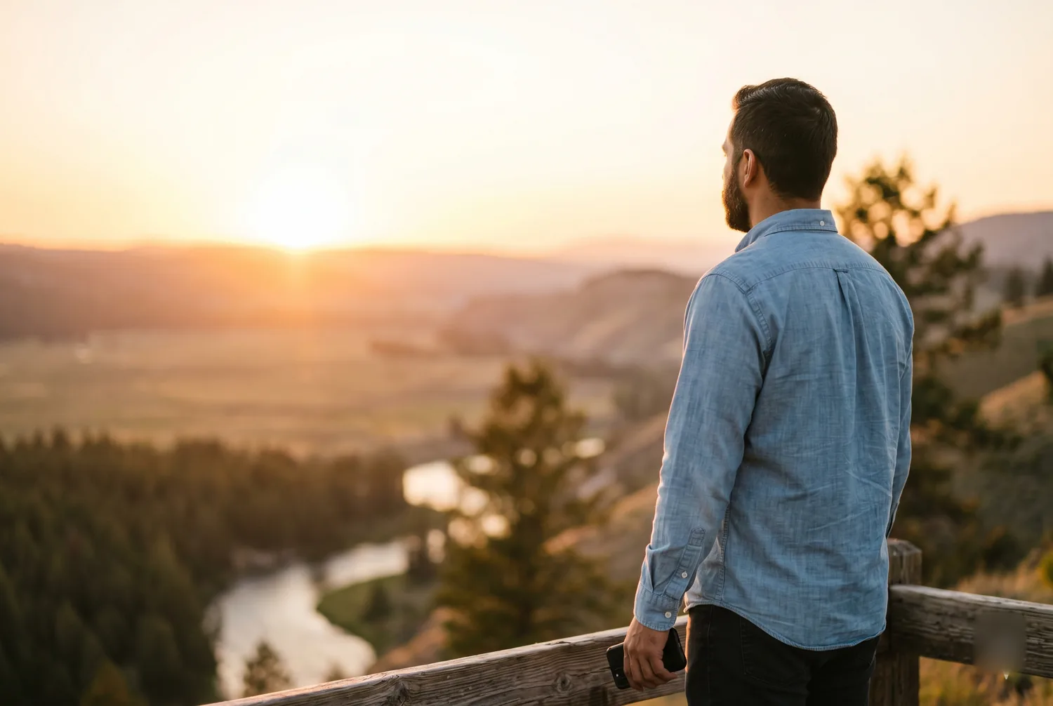 A PureFi customer watching the sunset