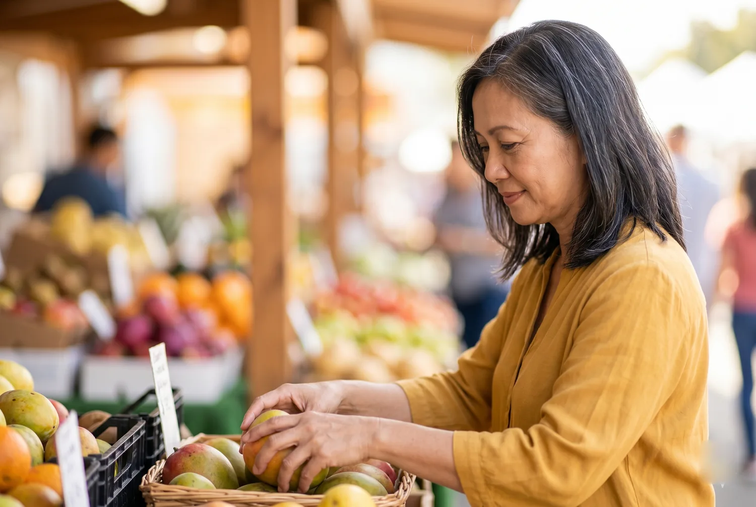 A PureFi customer at the local market